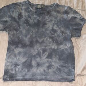 Blue and white crop top